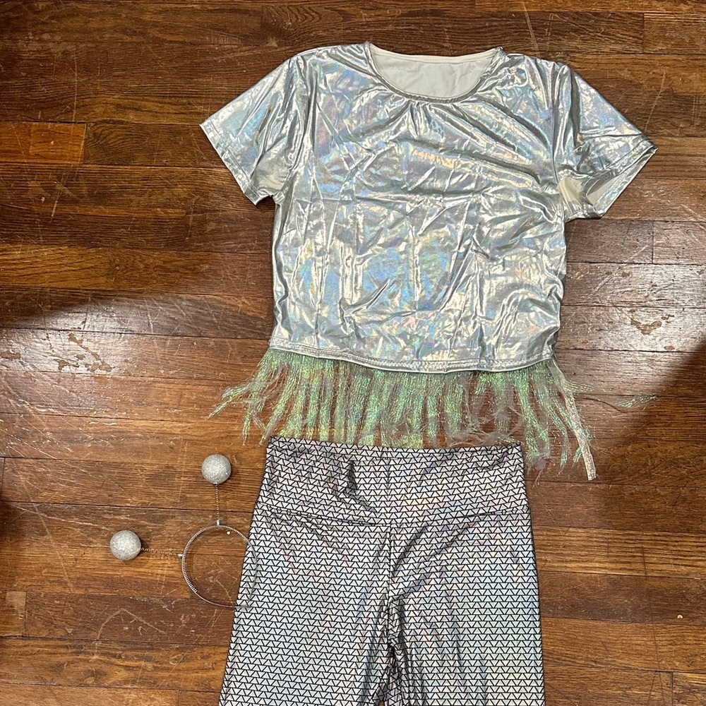 Adult silver alien Costume Set